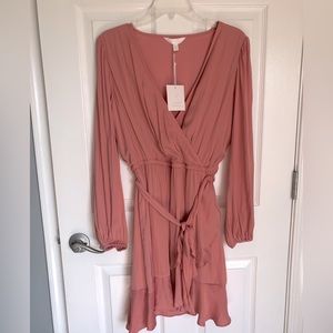 LC Lauren Conrad Faux Wrap Pink Dress